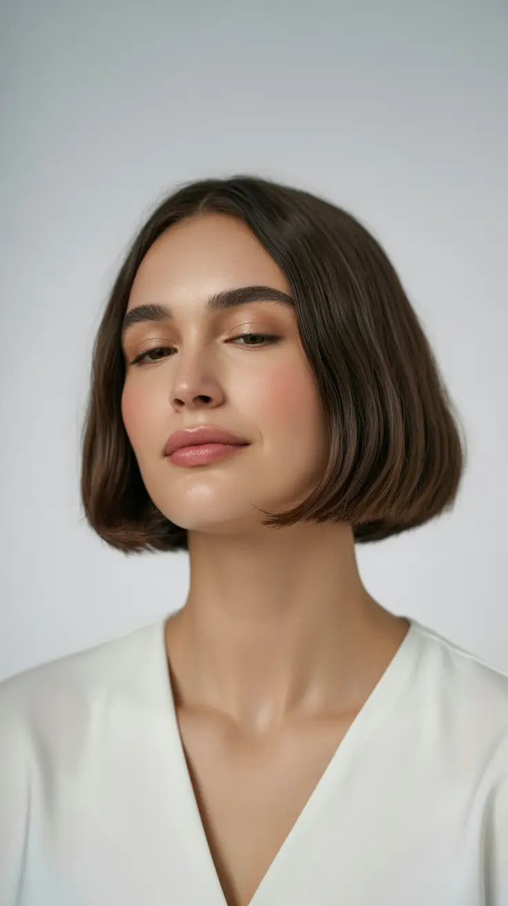 Spring Haircuts for Chubby Faces 2026 Rounded Silky Bob with Subtle Under-Curve