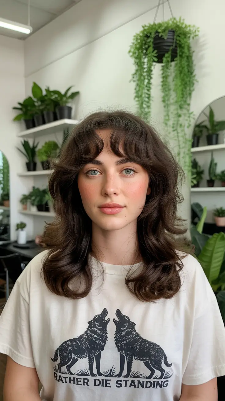 Spring Haircuts for Chubby Faces 2026 Layered Spring Curls with Sculpted Curtain Fringe