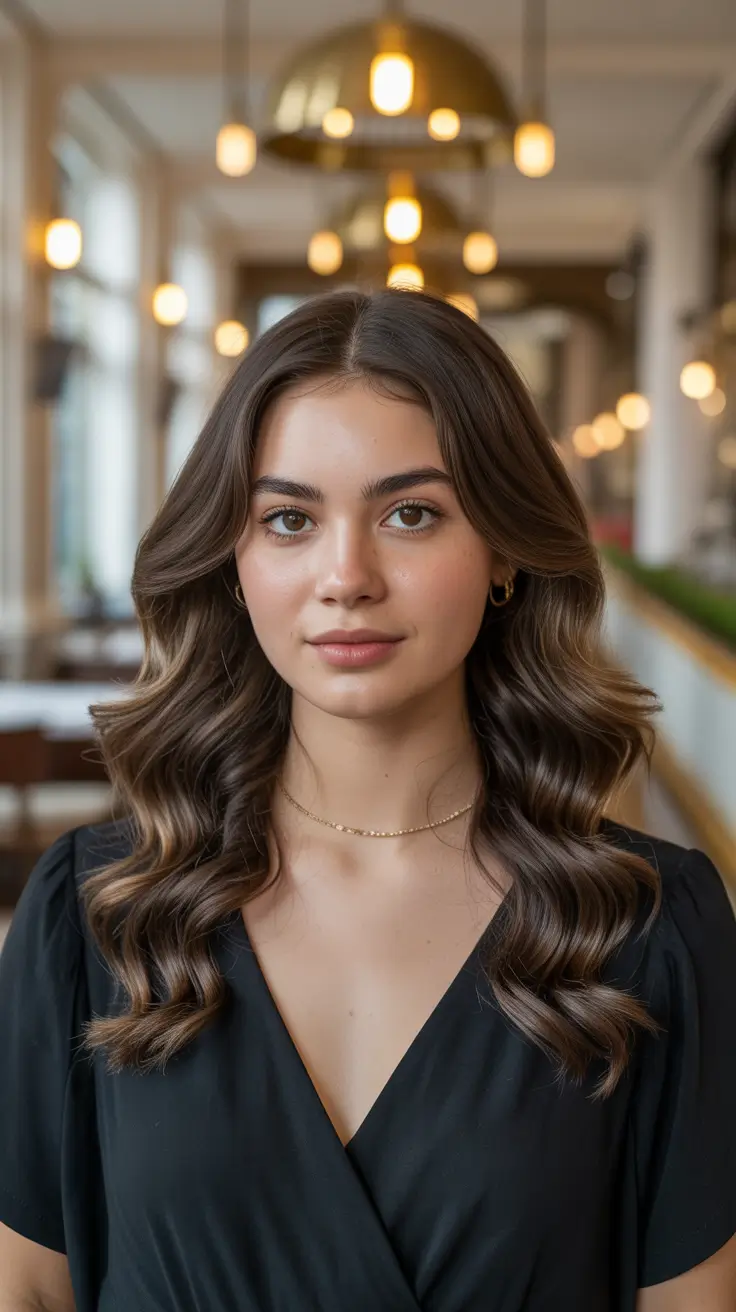 Spring Haircuts for Chubby Faces 2026 Romantic Gloss Waves with Subtle Face Framing