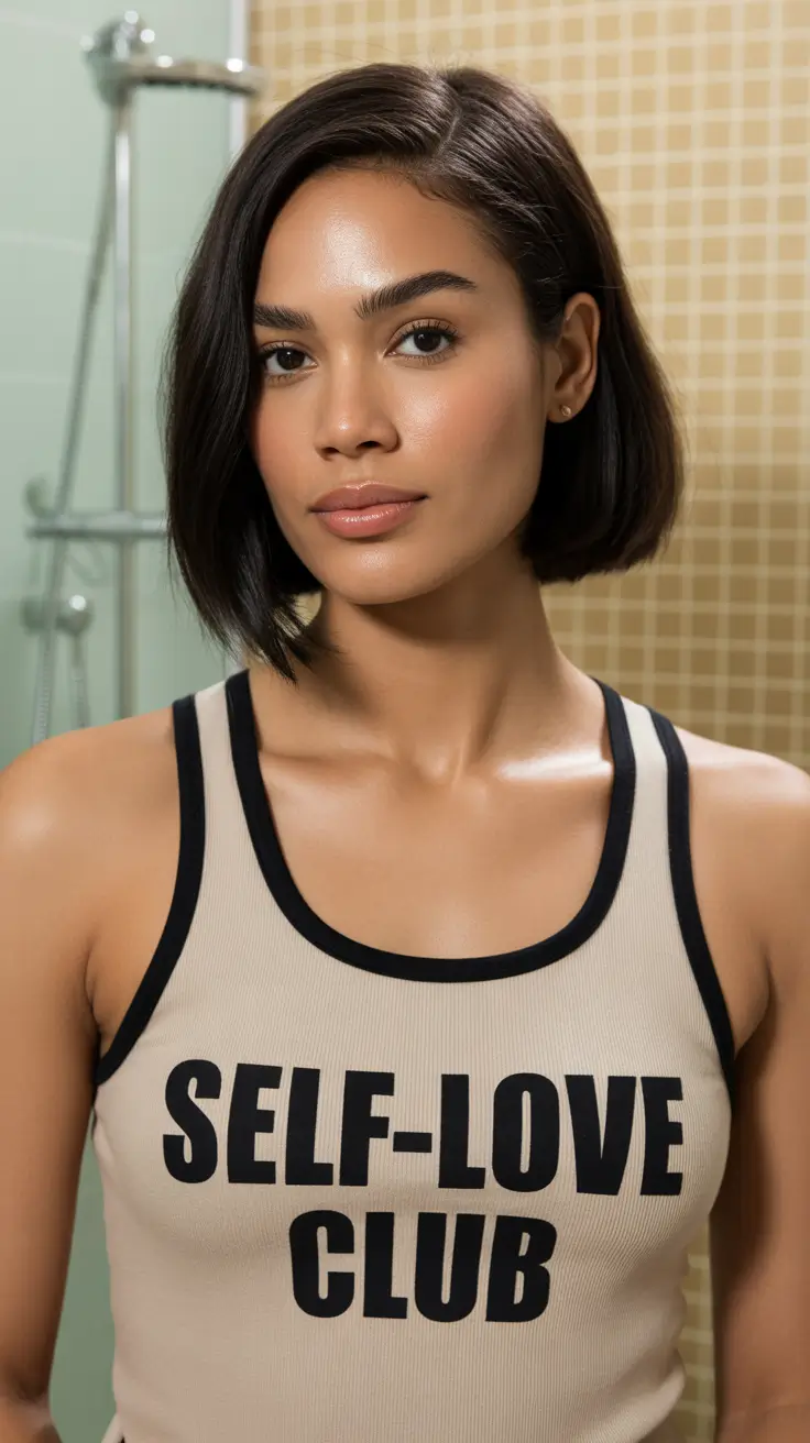 Spring Haircuts for Chubby Faces 2026 Deep Side-Part Bob with Modern Shine