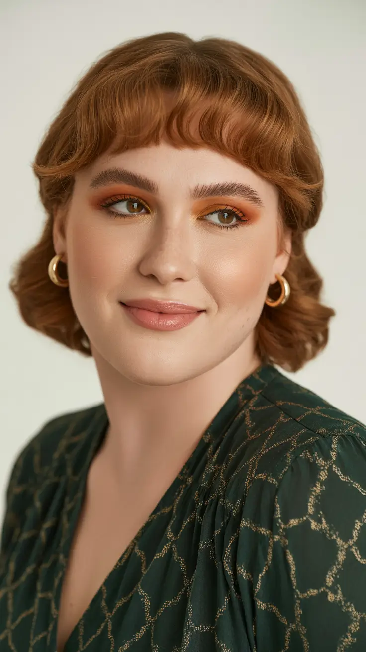 Spring Haircuts for Chubby Faces 2026 Vintage Micro-Bangs with Playful Spring Curls