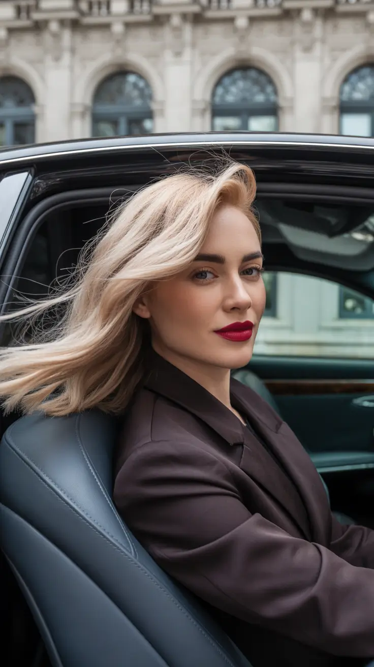 stylish spring blonde hair color looks 2026 Wind-Swept Beige Blonde Luxury