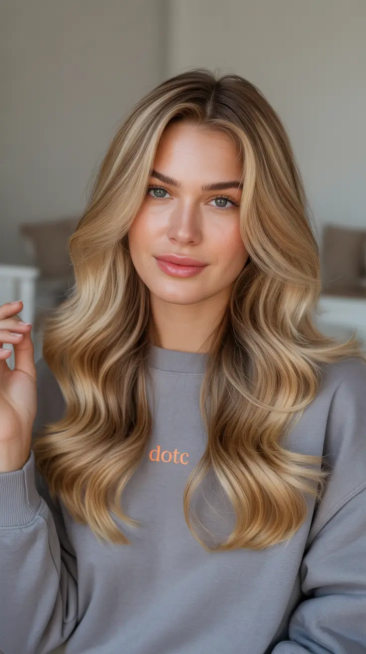 stylish spring blonde hair color looks 2026 Honey-Soft Blonde Waves With Natural Spring Warmth