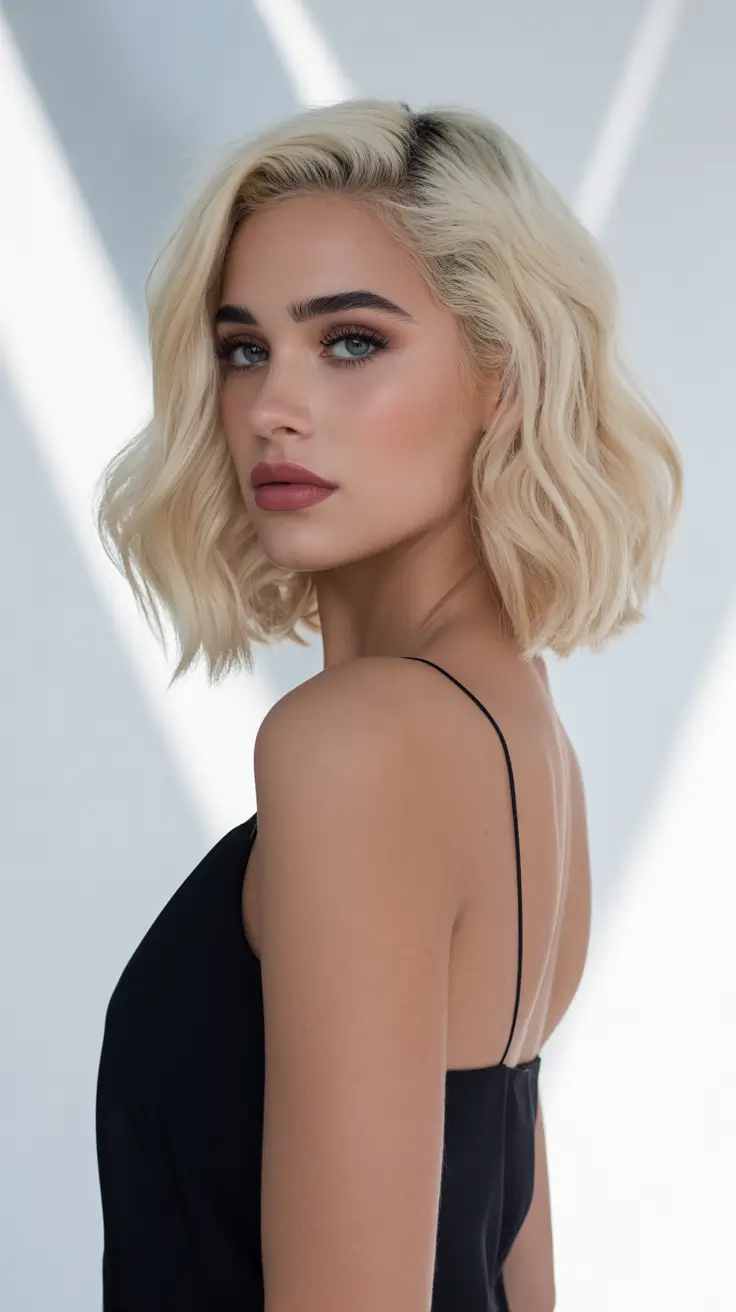 stylish spring blonde hair color looks 2026 Textured Bright Blonde Bob