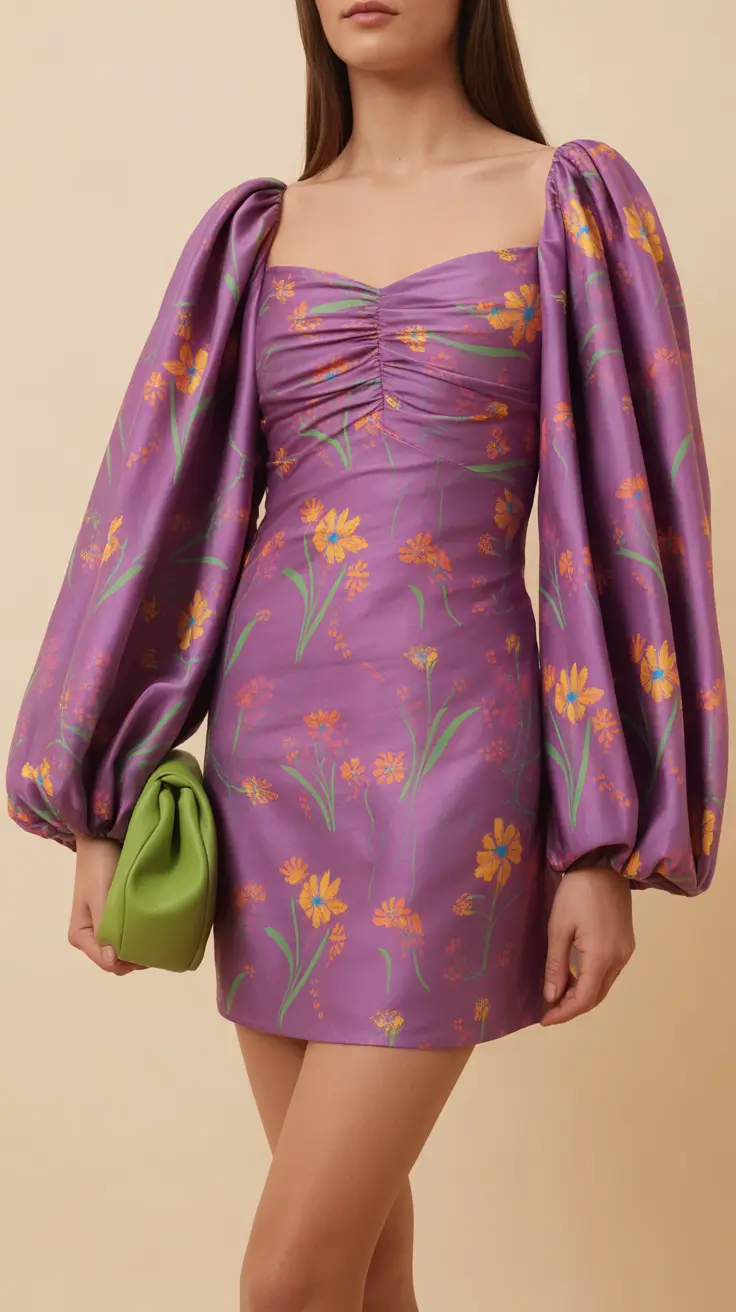 stylish spring outfits 2026 trends Romantic Florals With Sculptural Sleeves