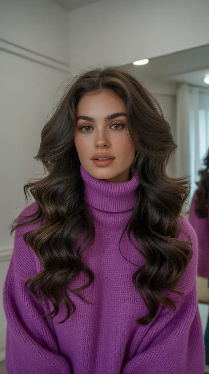 trendy spring brunette hair color 2026 Romantic Brunette Layers With Full Spring Texture