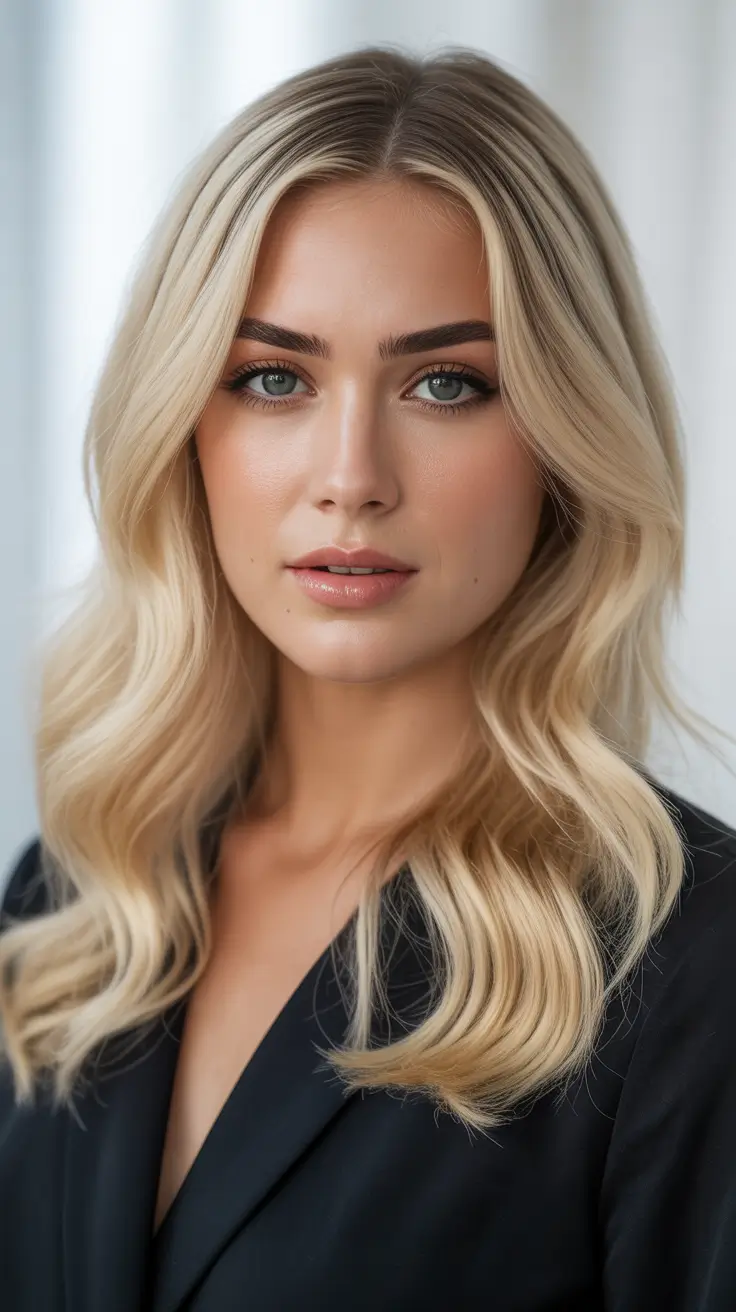 trendy spring hair color for tan skin 2026 Soft Vanilla Blonde with Spring Glow