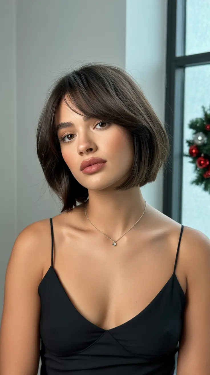 trendy spring short hairstyles 2026 Soft Rounded Bob with Feathered Bangs