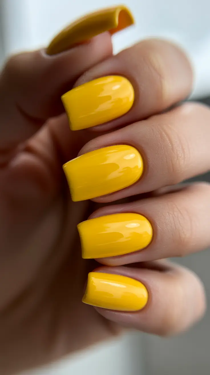 vibrant spring break nails 2026 Lemon Square Gloss