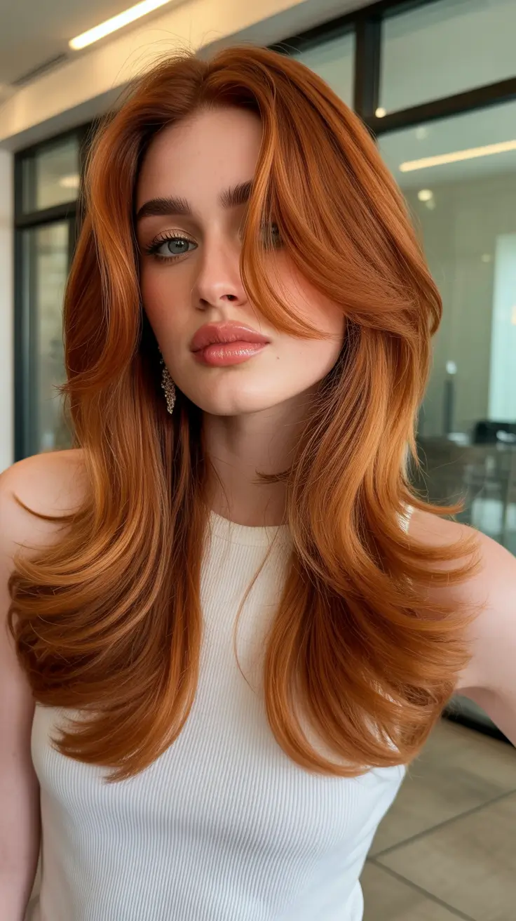 2026 summer hair color ideas Sunlit Copper Layers That Move