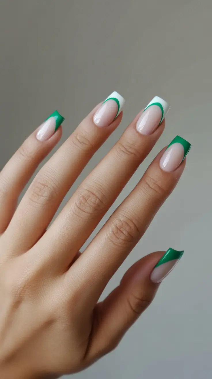 summer nail art designs 2026 Graphic Emerald French Revival