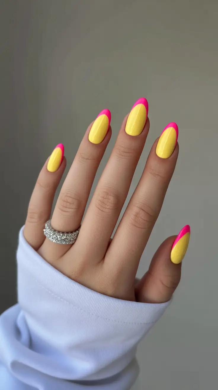 summer nail art butter yellow Butter Yellow Pop French