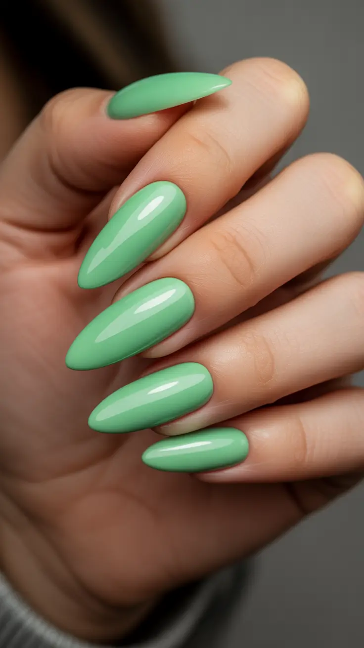 2026 summer nail art ideas Mint Sorbet Stiletto Elegance