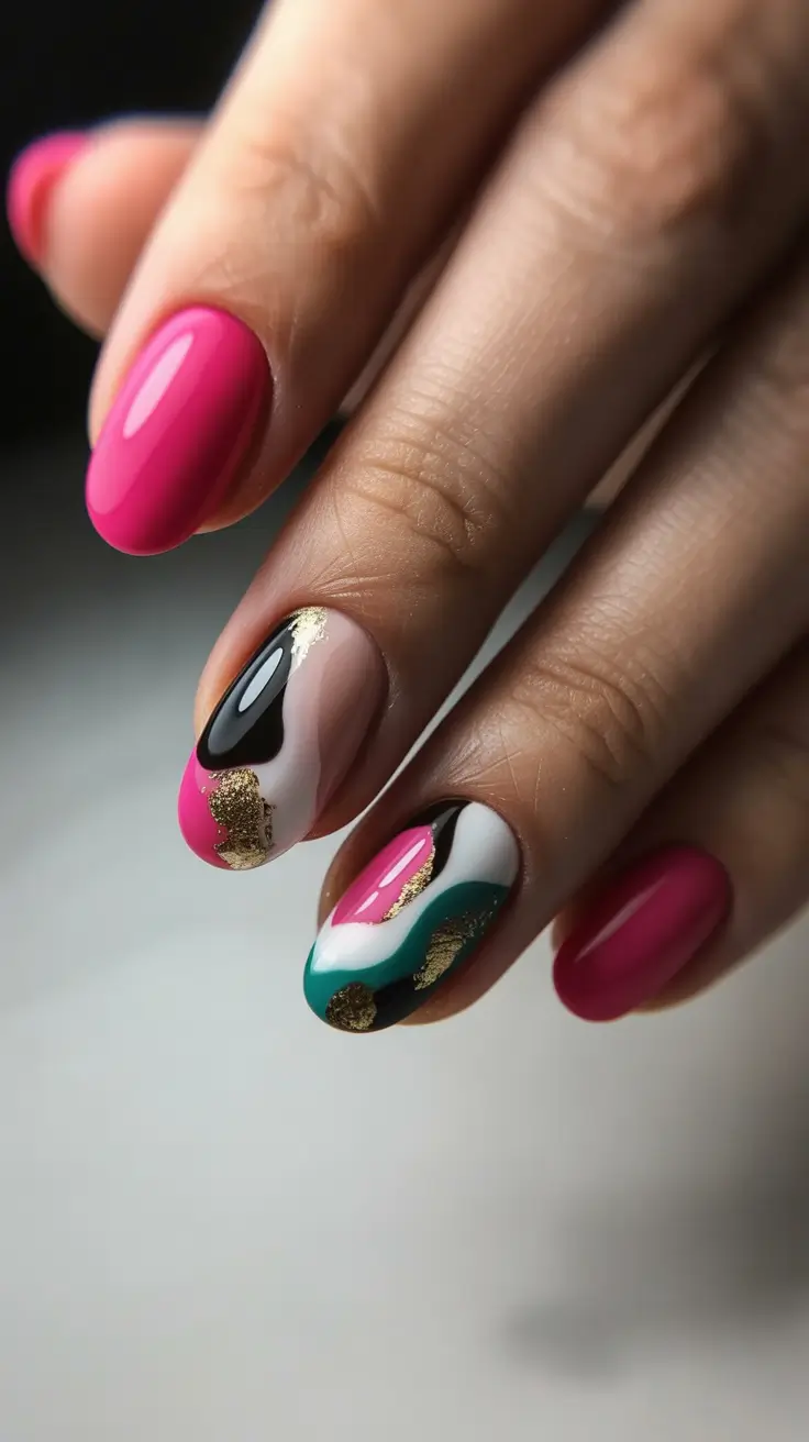 2026 summer nail inspo Abstract Pop Art Swirls That Channel Playful Energy