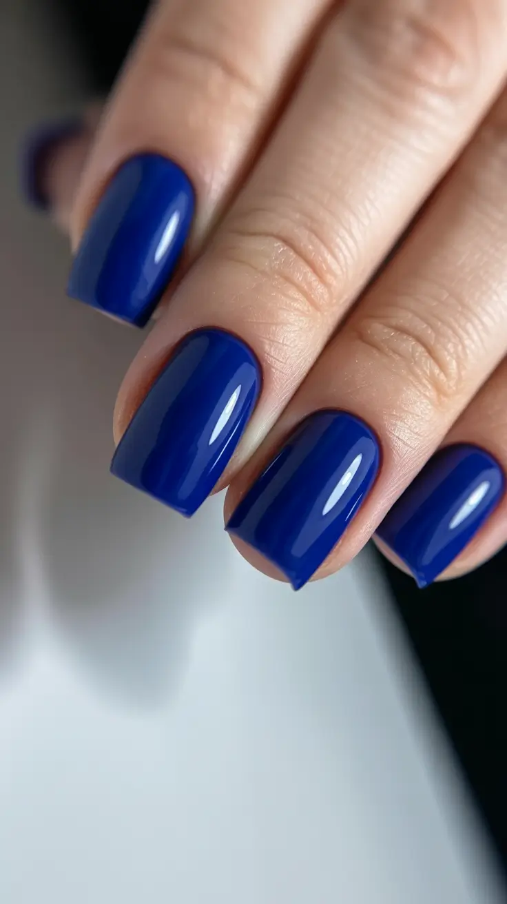 2026 summer nail inspo Electric Blue Gloss for Clean Trend Authority