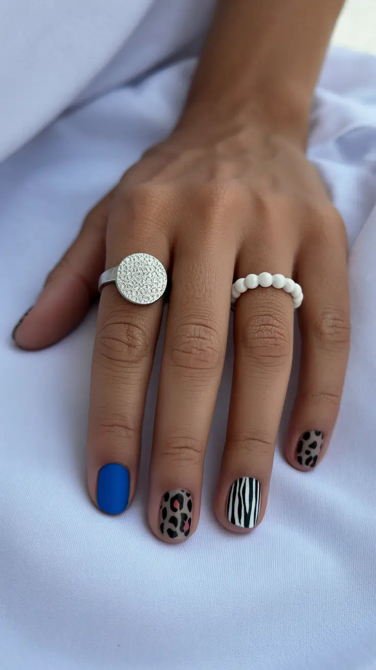 2026 summer nail inspo Playful Short Safari Mix for Everyday Summer Adventures