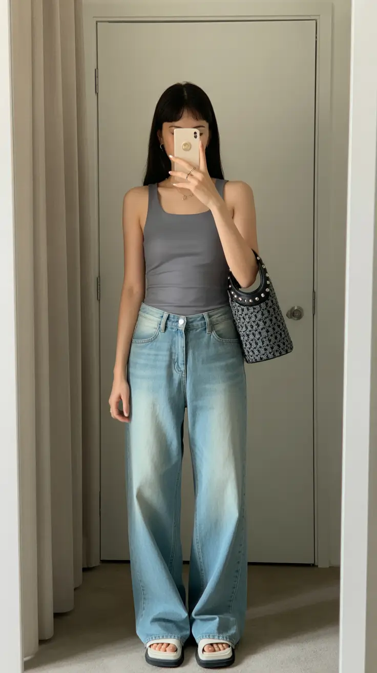 cute summer outfits for teens 2026 Minimal Tank and Denim Combo That Always Works