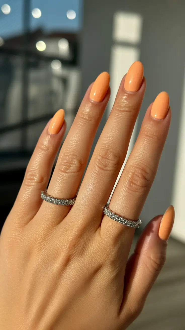 elegant spring short nails 2026 Soft Apricot Almond