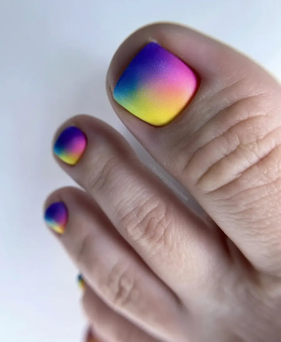 elegant spring toe nails 2026 Rainbow Aura Pedicure That Feels Like Pure Spring Energy