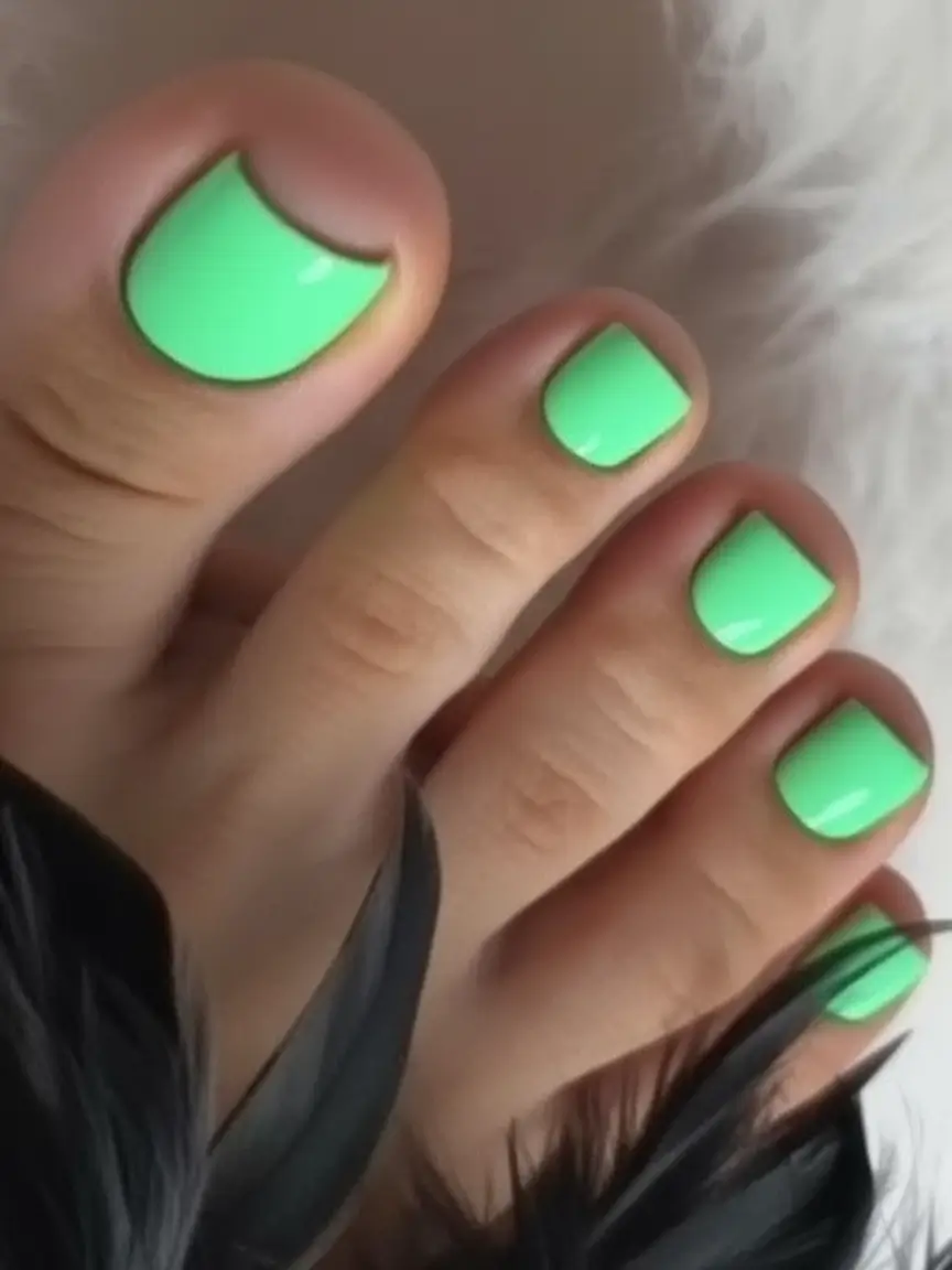 elegant spring toe nails 2026 Fresh Mint Green Pedicure