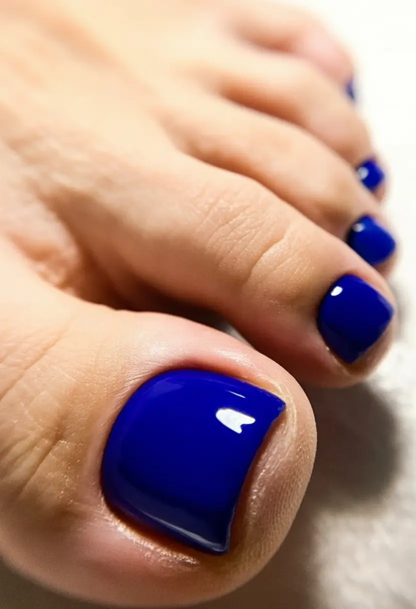fresh spring toe nail color 2026 Cobalt Blue Pedicure That Feels Instantly Modern