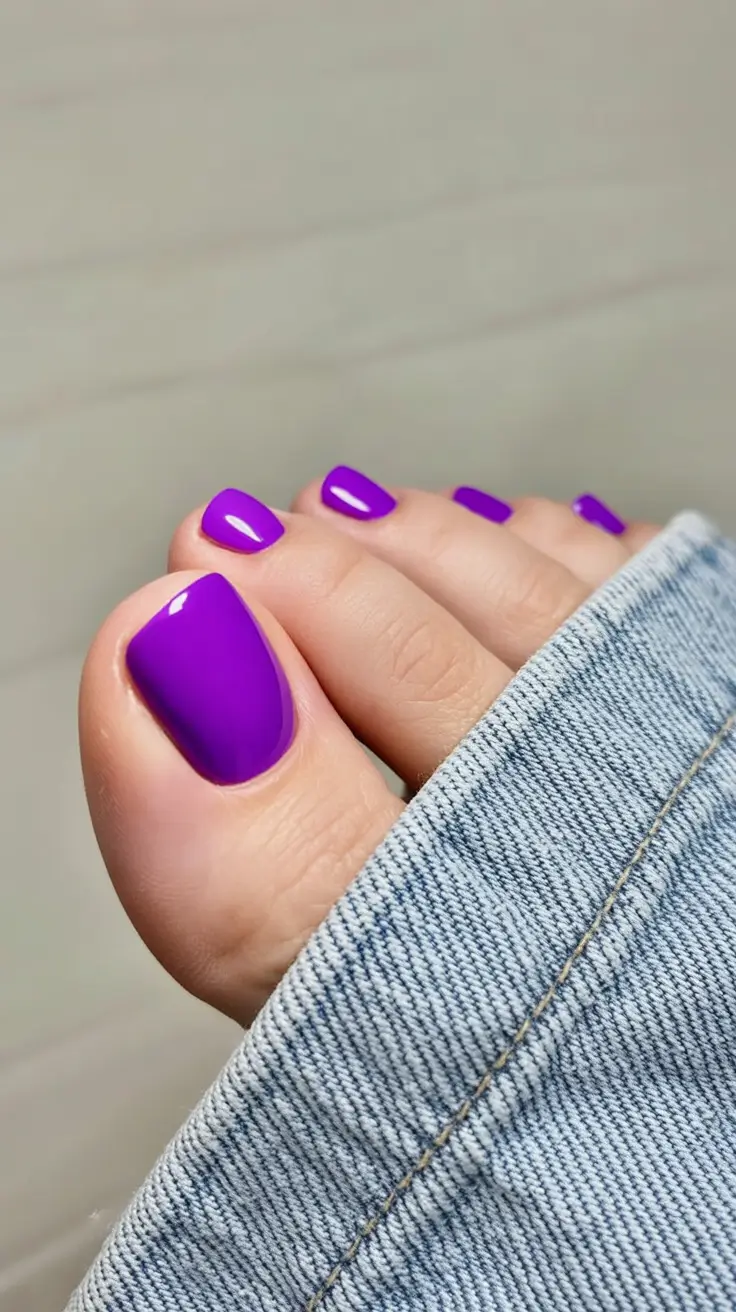 fresh spring toe nail color 2026 Vibrant Orchid Purple Pedicure for Bold Spring Color Lovers