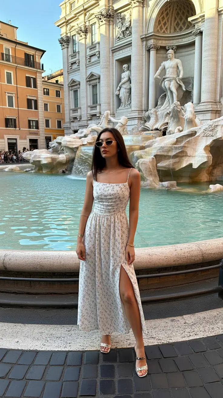 May outfits ideas 2026 Romantic Midi Dresses for European City Escapes