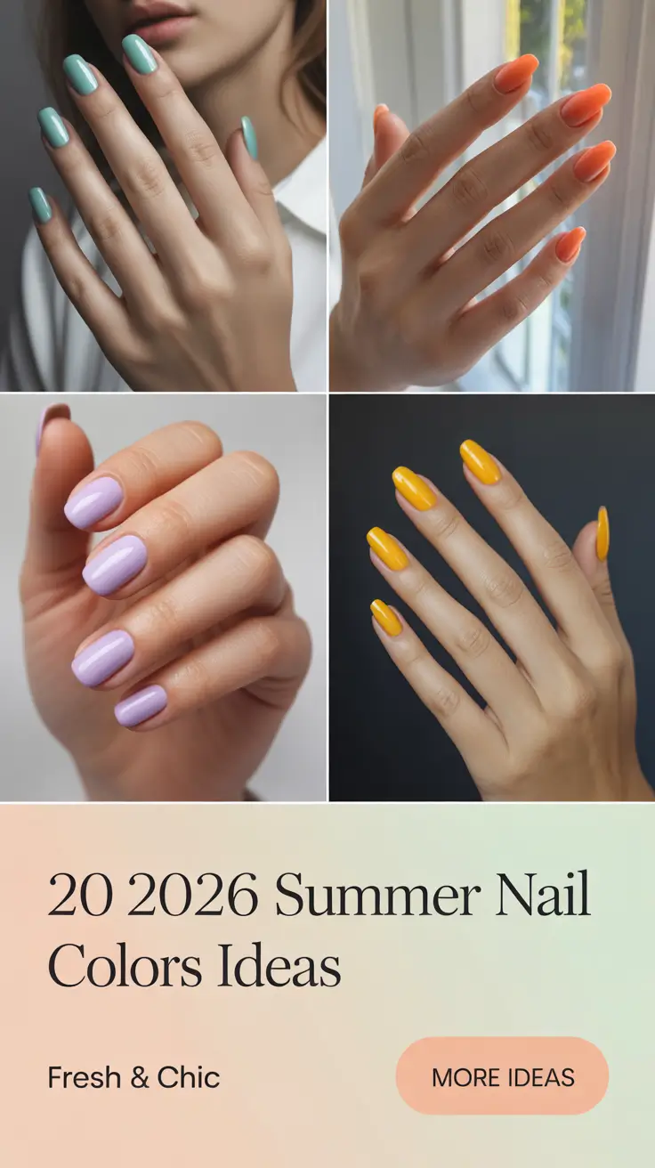2026 Summer Nail Colors Ideas: Bright, Soft & Colorful Manicure Inspo
