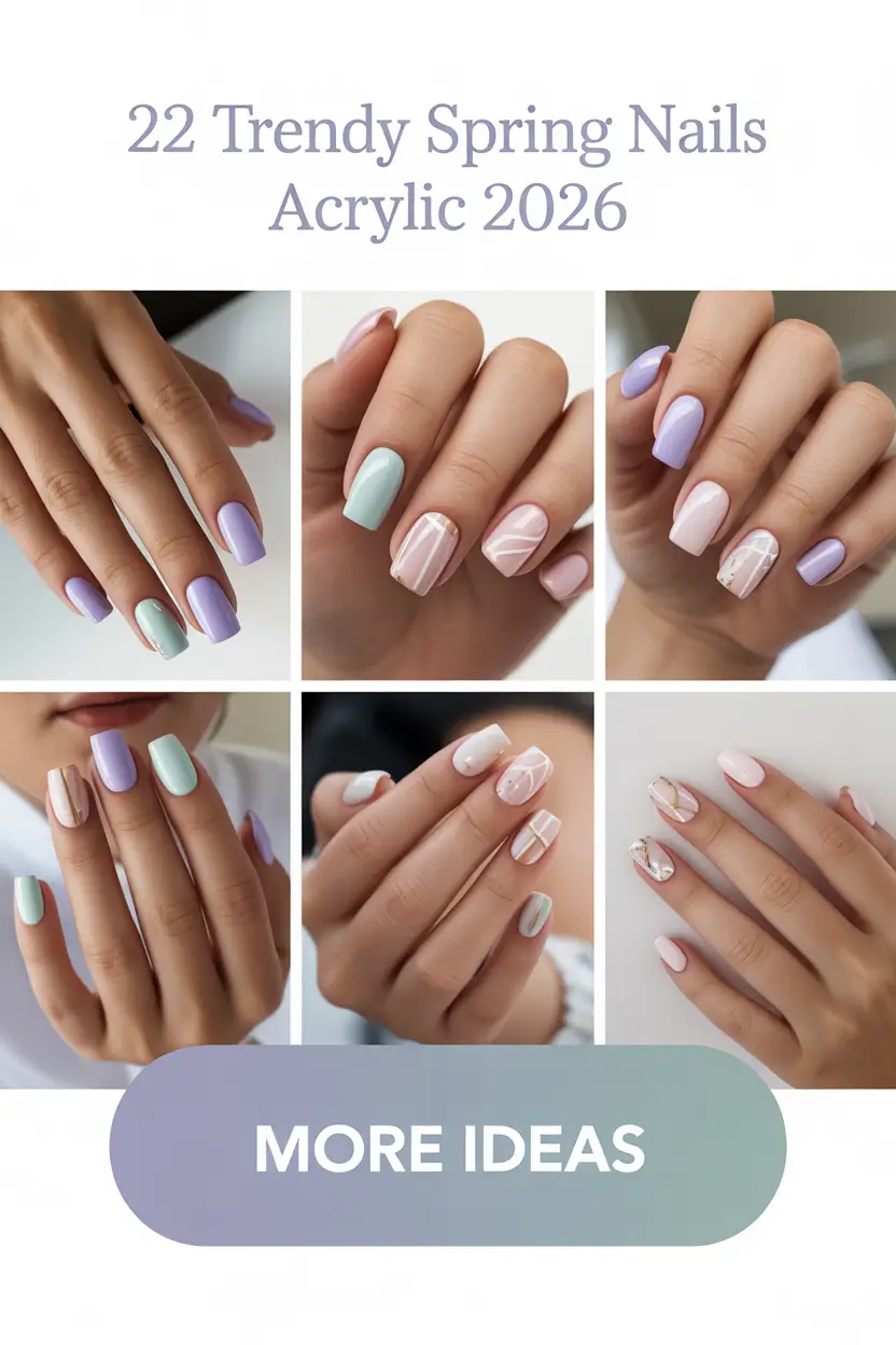 Trendy Spring Nails Acrylic 2026: 22 Pretty Ideas for Short, Coffin Long & Almond Designs