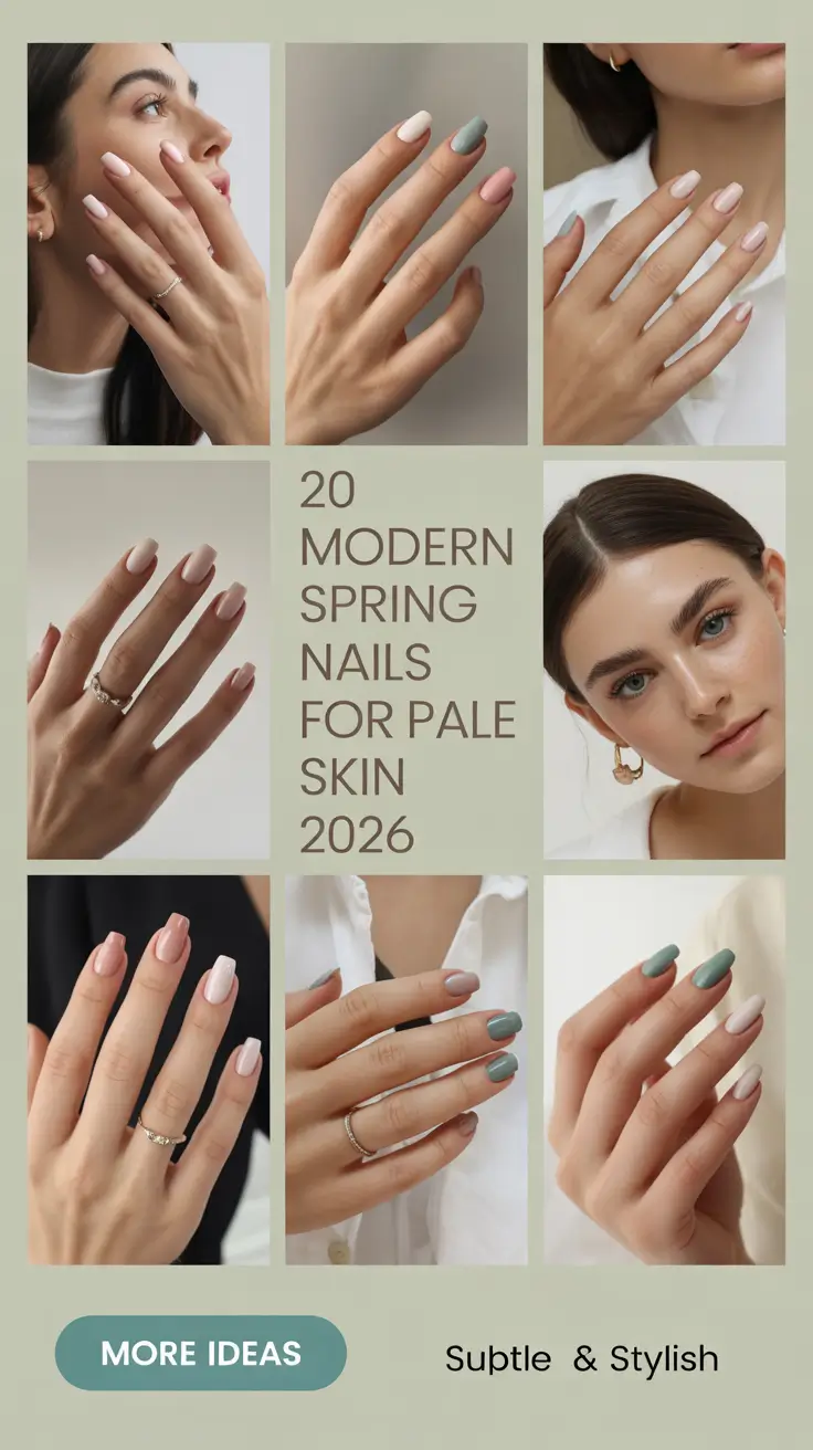 Modern Spring Nails for Pale Skin 2026: Cute & Simple Color Ideas You’ll Want to Try