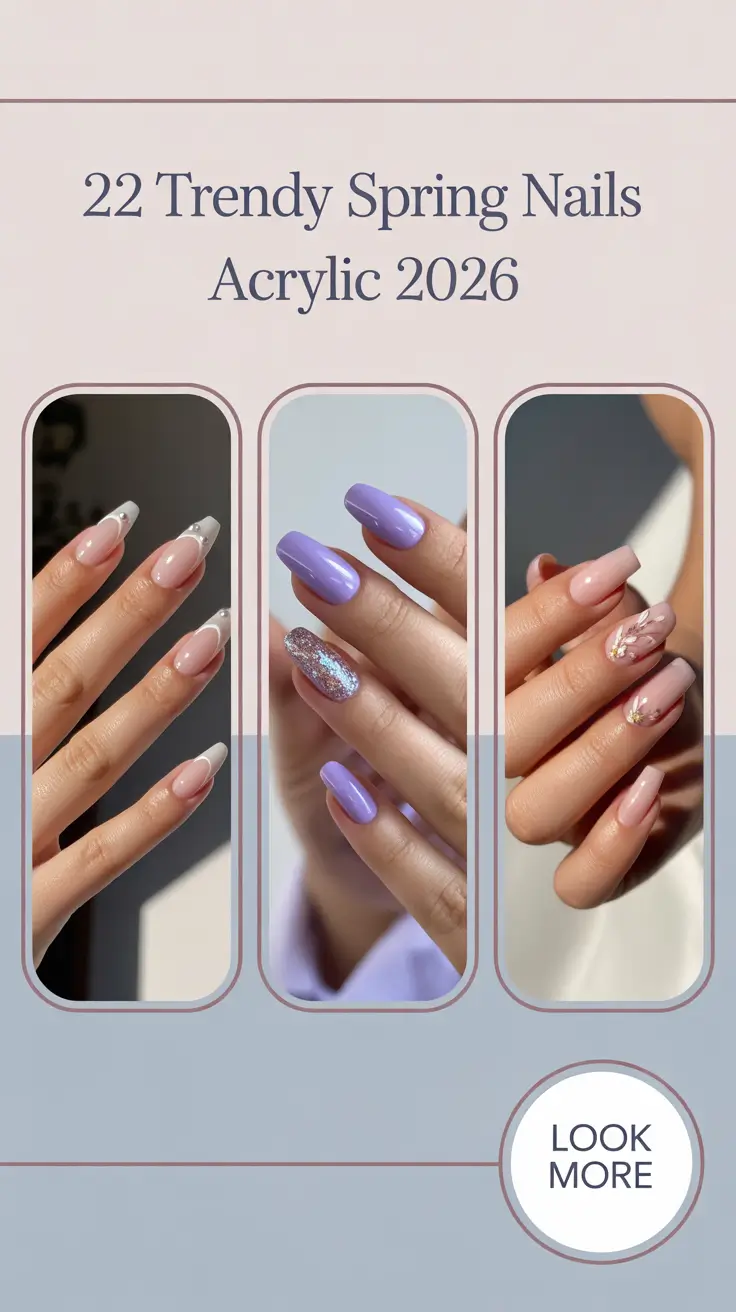 Trendy Spring Nails Acrylic 2026: 22 Pretty Ideas for Short, Coffin Long & Almond Designs