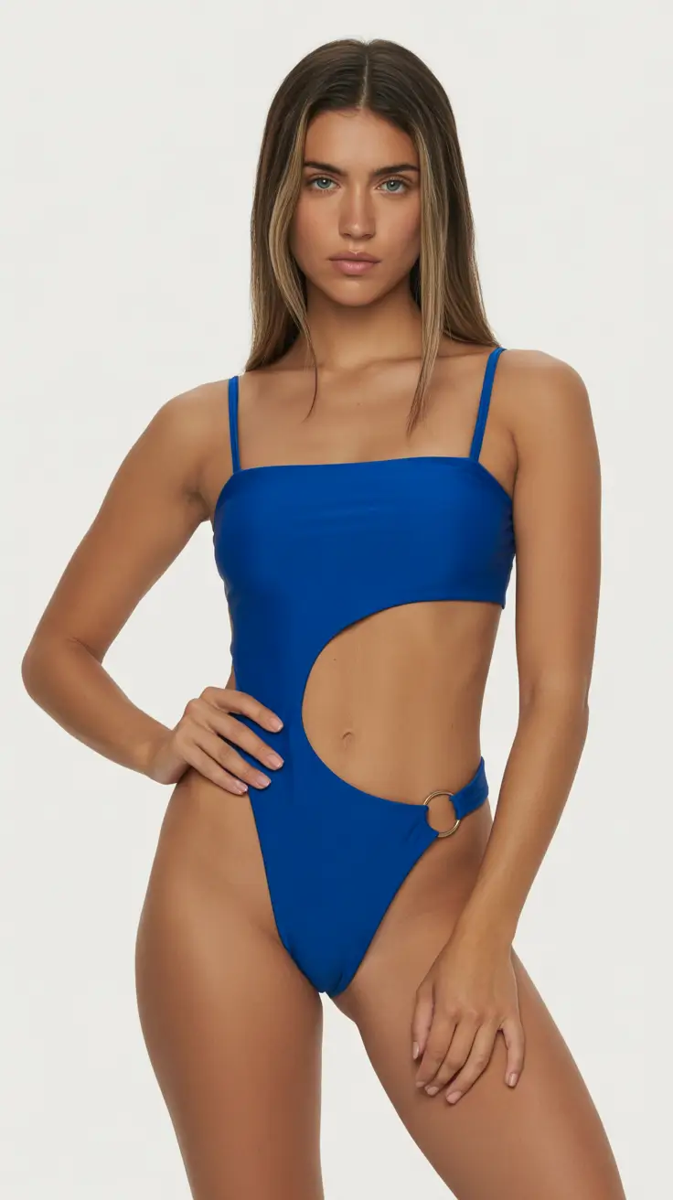 summer 2026 cute swimsuits outfits ideas Sculptural Electric Blue One-Piece Confidence