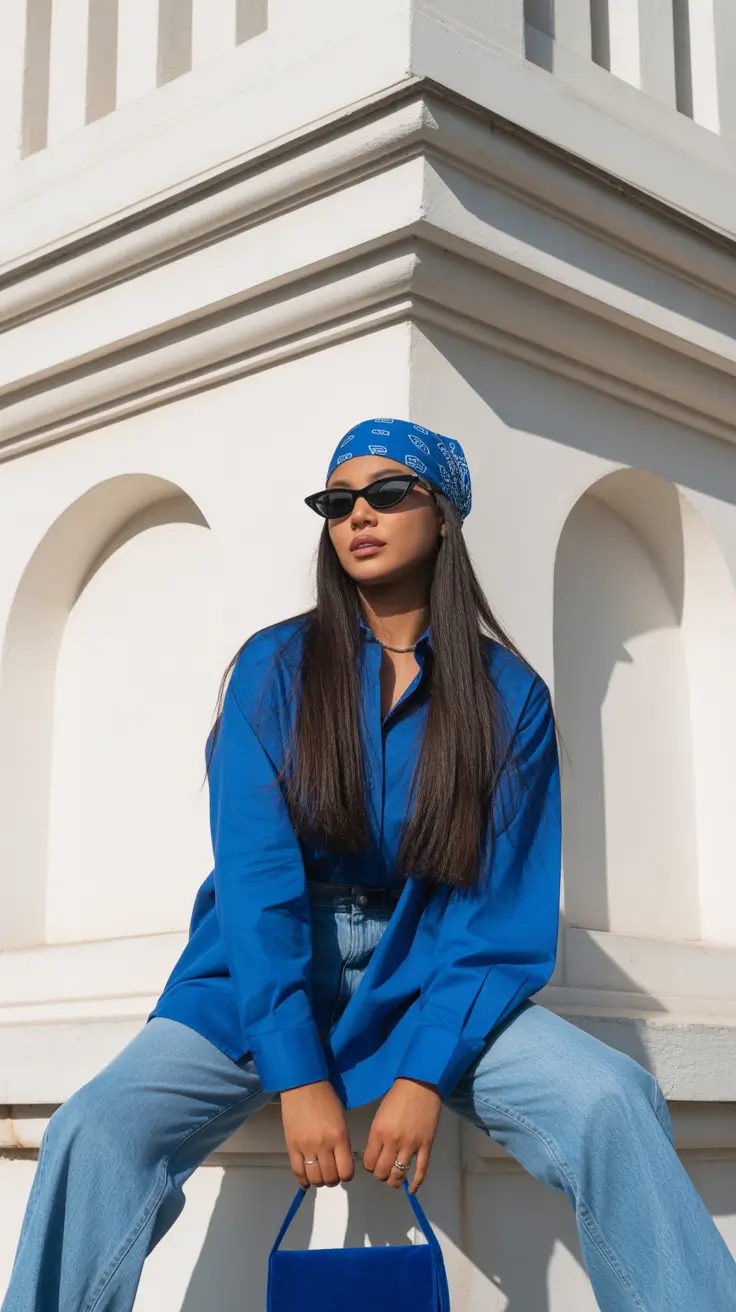 summer capsule wardrobe for women 2026 Bold Blue & Denim: The Cool-Girl Capsule Formula