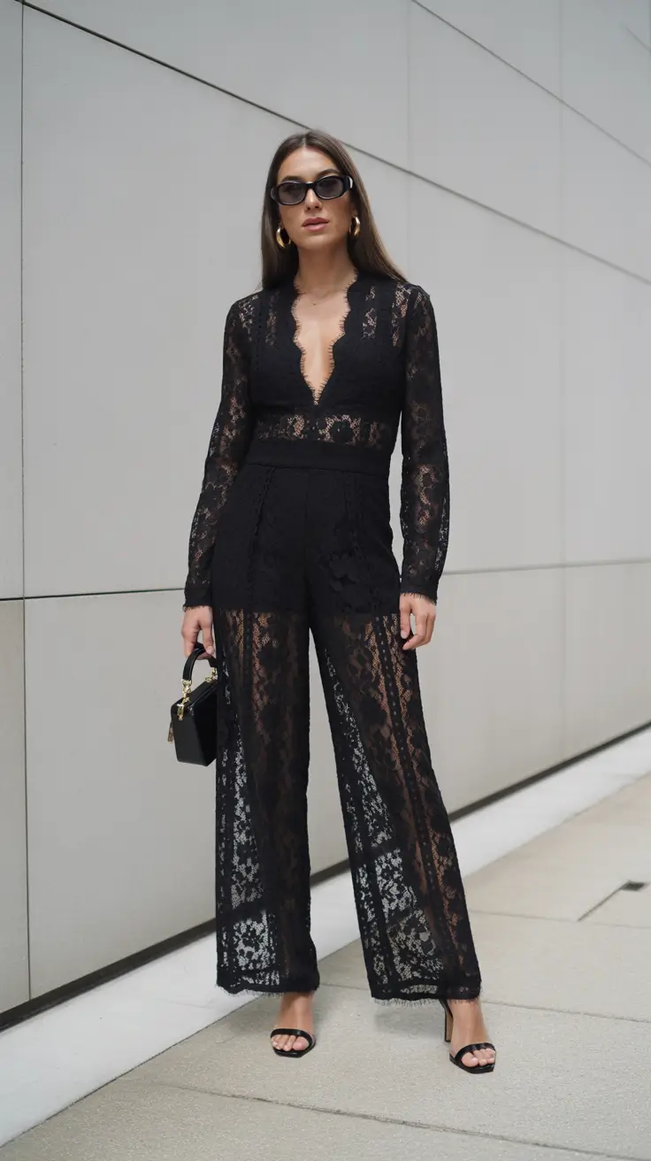 summer capsule wardrobe for women 2026 All-Black Lace: When Summer Gets a Little Dramatic