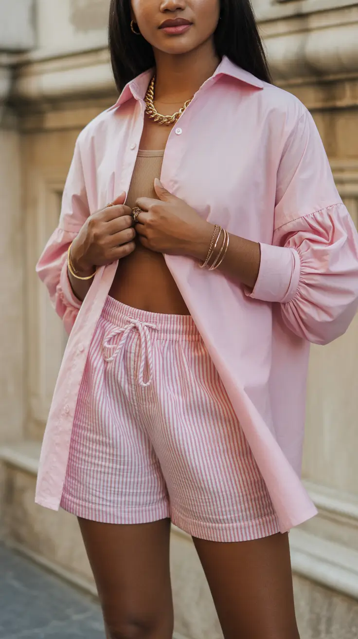 summer capsule wardrobe for women 2026 Soft Pink Ease: The Effortless European Summer Set