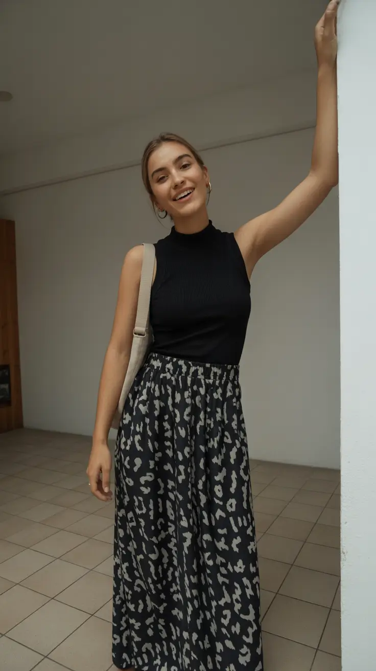 summer capsule wardrobe for women 2026 Minimal Monochrome: The Quiet Power of Black & Print