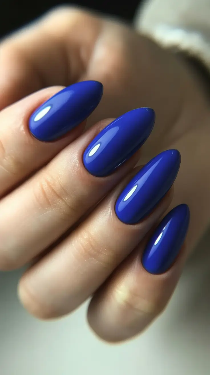 trendy spring almond nails 2026 Cobalt Confidence Almond