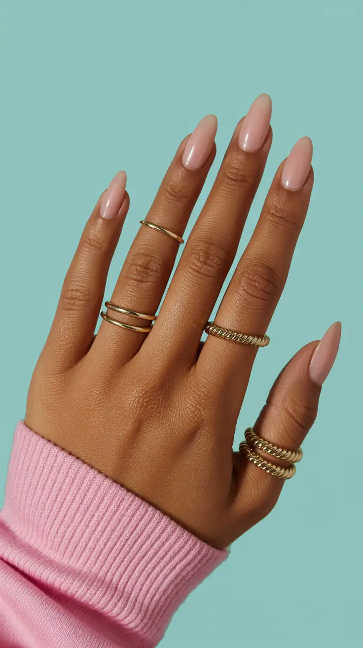 trendy spring nails for brown skin 2026 Sheer Milky Nude Nails That Glow in Spring Light