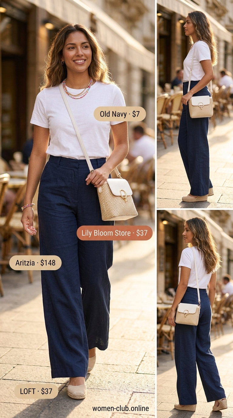 Playful floral mini skirt outfit with white t-shirt and espadrille wedges for daytime fun.