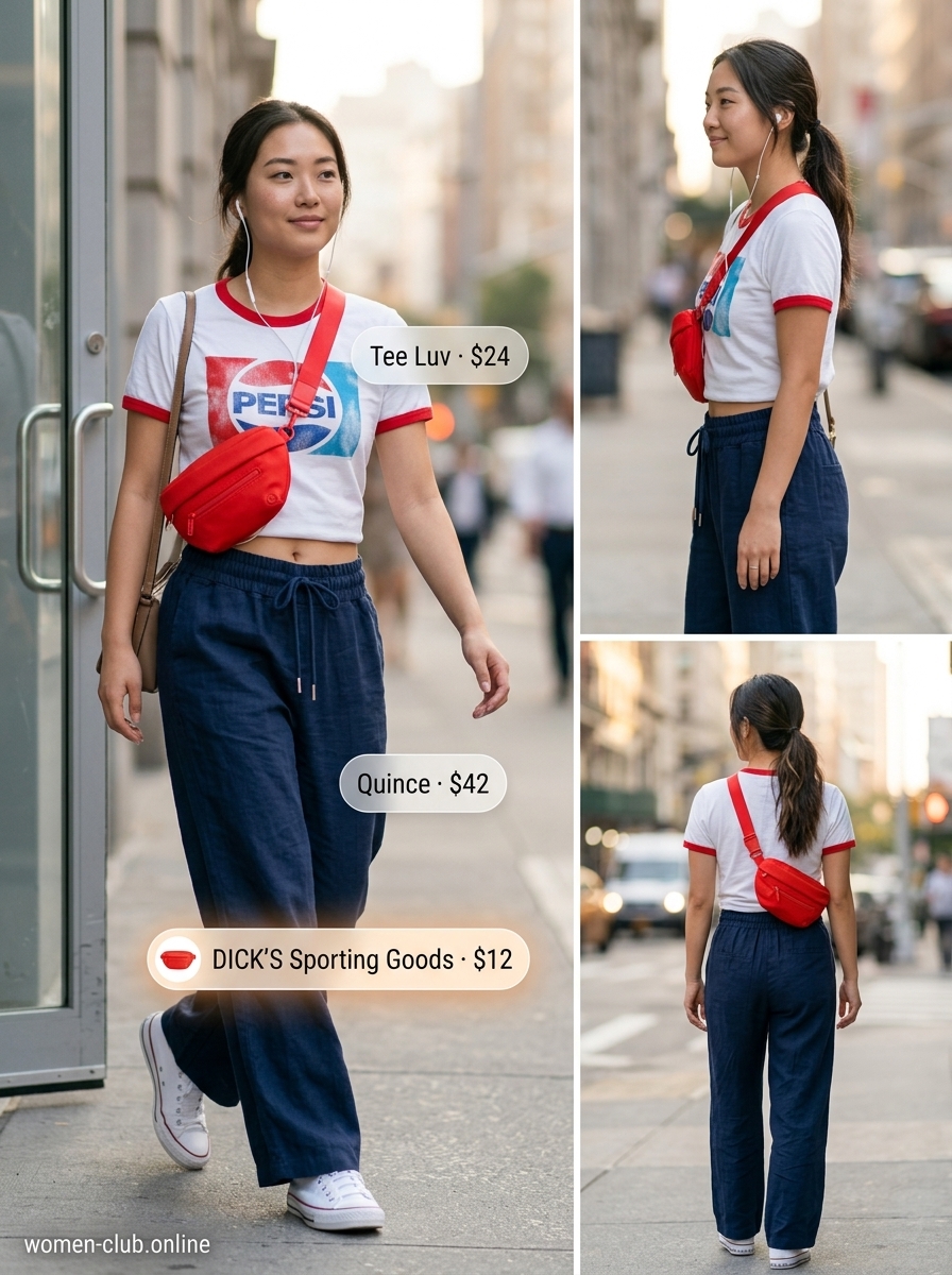 Petite summer cropped pants outfits 2026: Denim shorts, graphic tee, sneakers. Sporty casual style.
