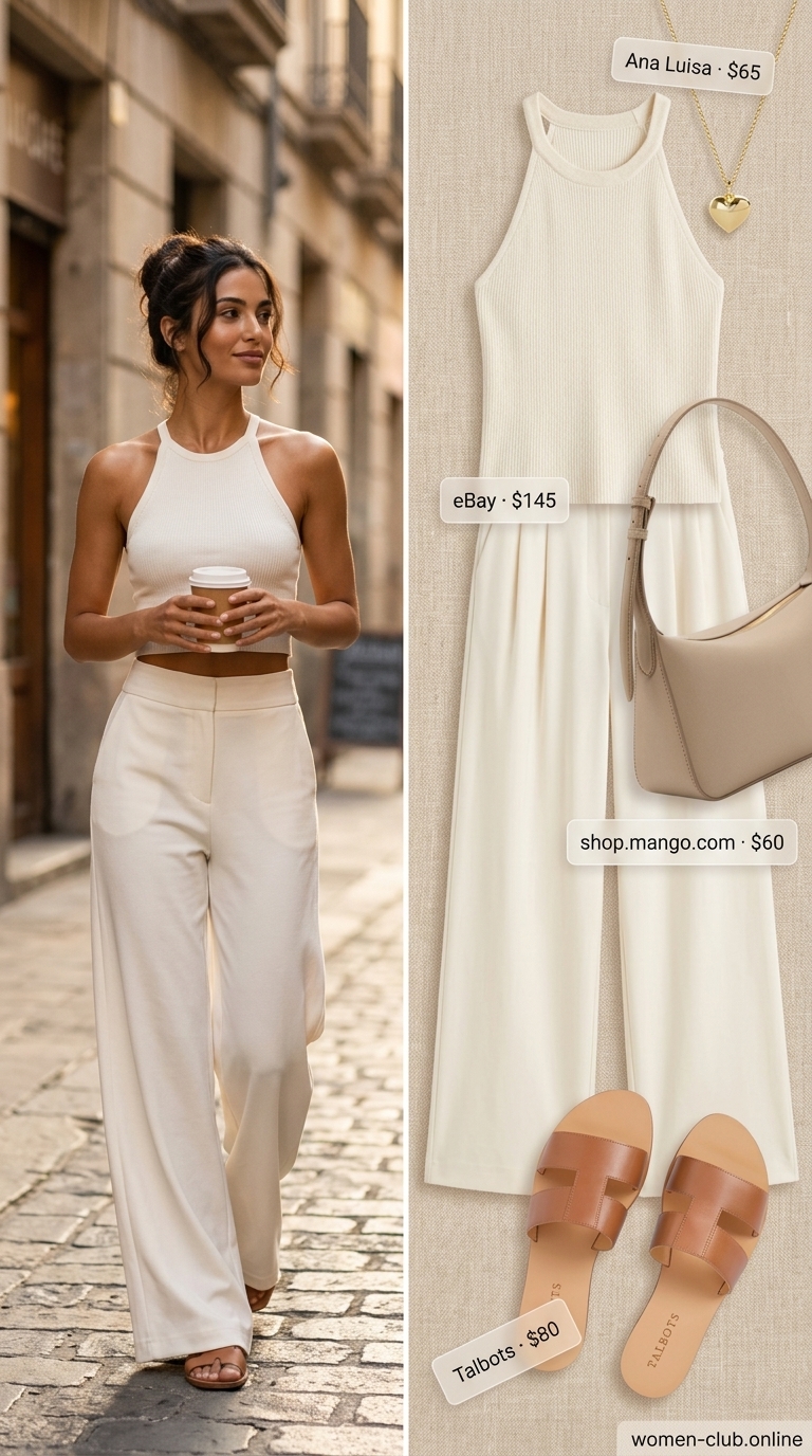 Comfy Stretchy Summer Outfits for Women 2026: Cozy Co-ord Set Comfy stretchy summer outfits for women 2026: Cream matching set for cozy co-ord chic.