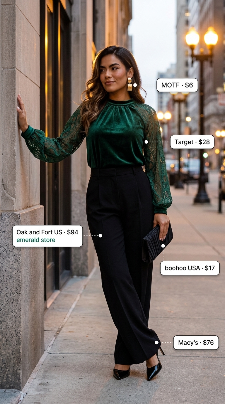 Black wide-leg trousers for rooftop summer date night outfits for women 2026. Chic & sophisticated.