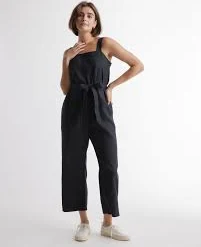 jumpsuit 100% European Linen Square Neck Jumpsuit Quince $64