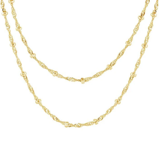 accessory 14K Gold Beaded Cubic Zirconia Necklace Kohl's $10.2