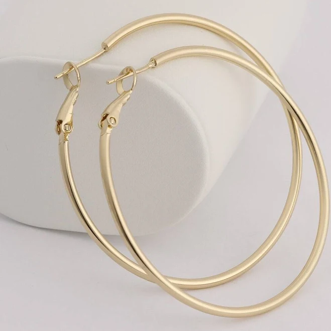 accessory 14K Gold Plated Oversize Hoop Earrings Etsy - Seller $21.38