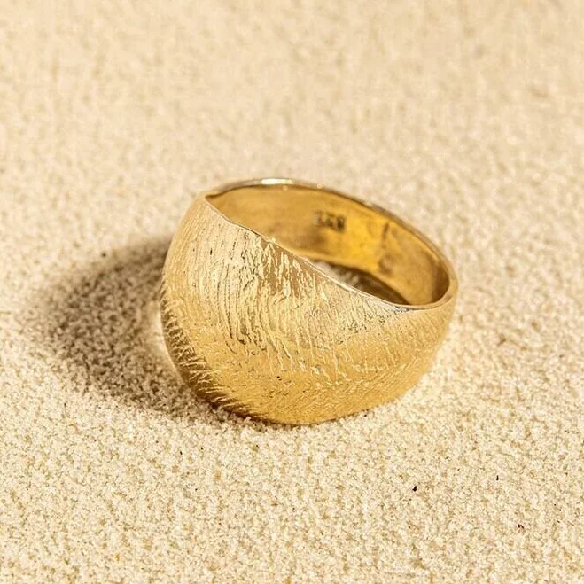 accessory 14K Gold Textured Chunky Dome Statement Ring Etsy - ZOZiJewelry $1350