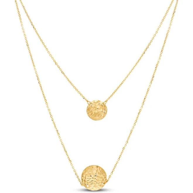 accessory 14K Yellow Gold Layered Concave Disc Necklace Kay Jewelers $679.99