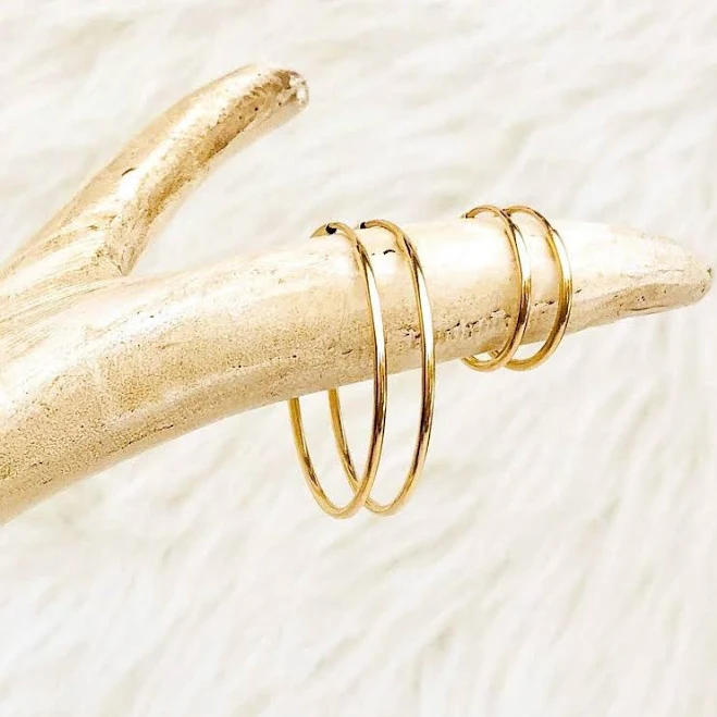 accessory 14kt Gold Filled Minimalist Hoop Earrings Etsy - DelicateLayers $24
