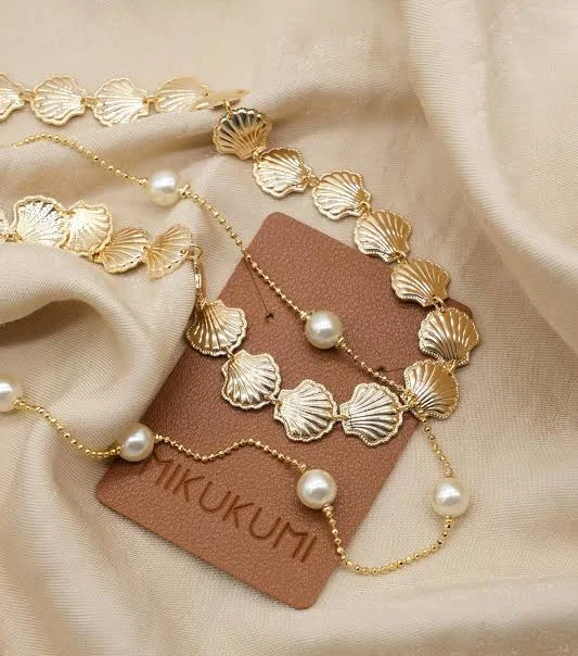 accessory 18K Gold Filled Pearl Shell Necklace Etsy - MIKUKUMI $27.21