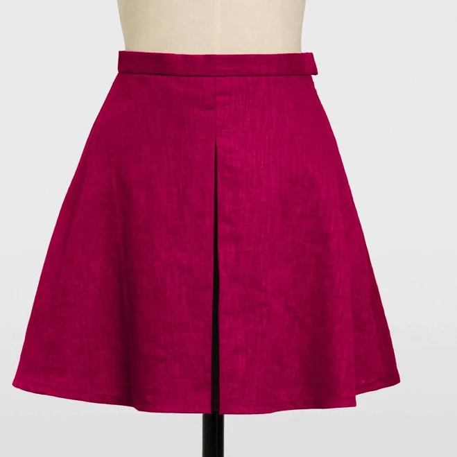 ultra-mini A-Line Pleated Linen Mini Skirt Etsy - Seller $92.3